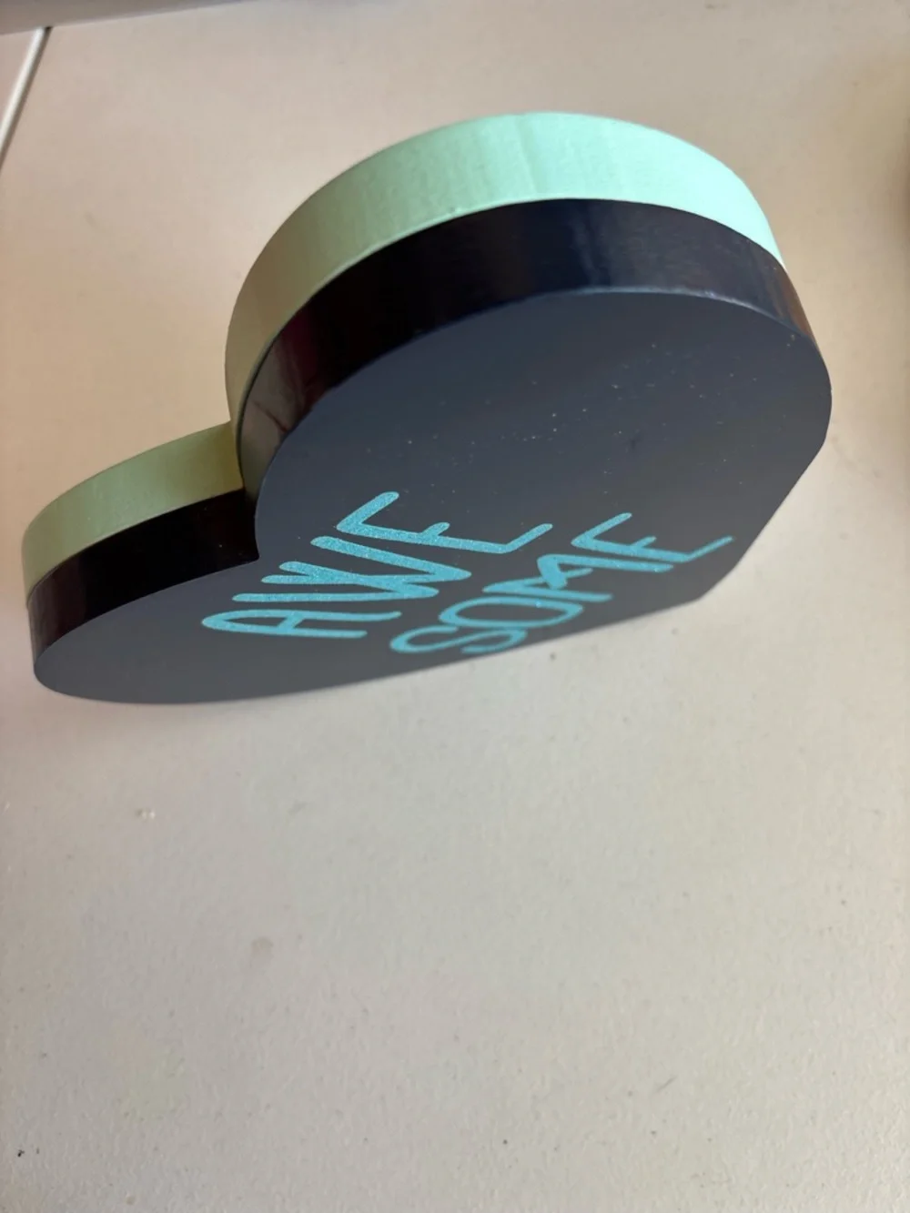 Target Black Heart Wall Decor with Teal Glitter 